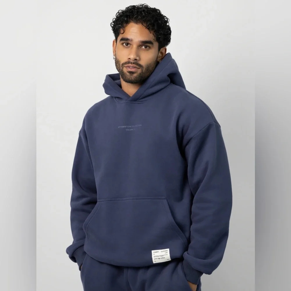 Comfrt Affirmation Hoodie Midnight Blue‎ Size Medium New With Tags